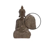 LITTON LANE Polystone Meditating Thai Buddha Sculpture - Tarnished Brown Statuary thumbnail 4