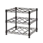 HDX 12-Bottle Black Steel Floor Wine Rack - 3-Shelf Countertop Storage thumbnail 1