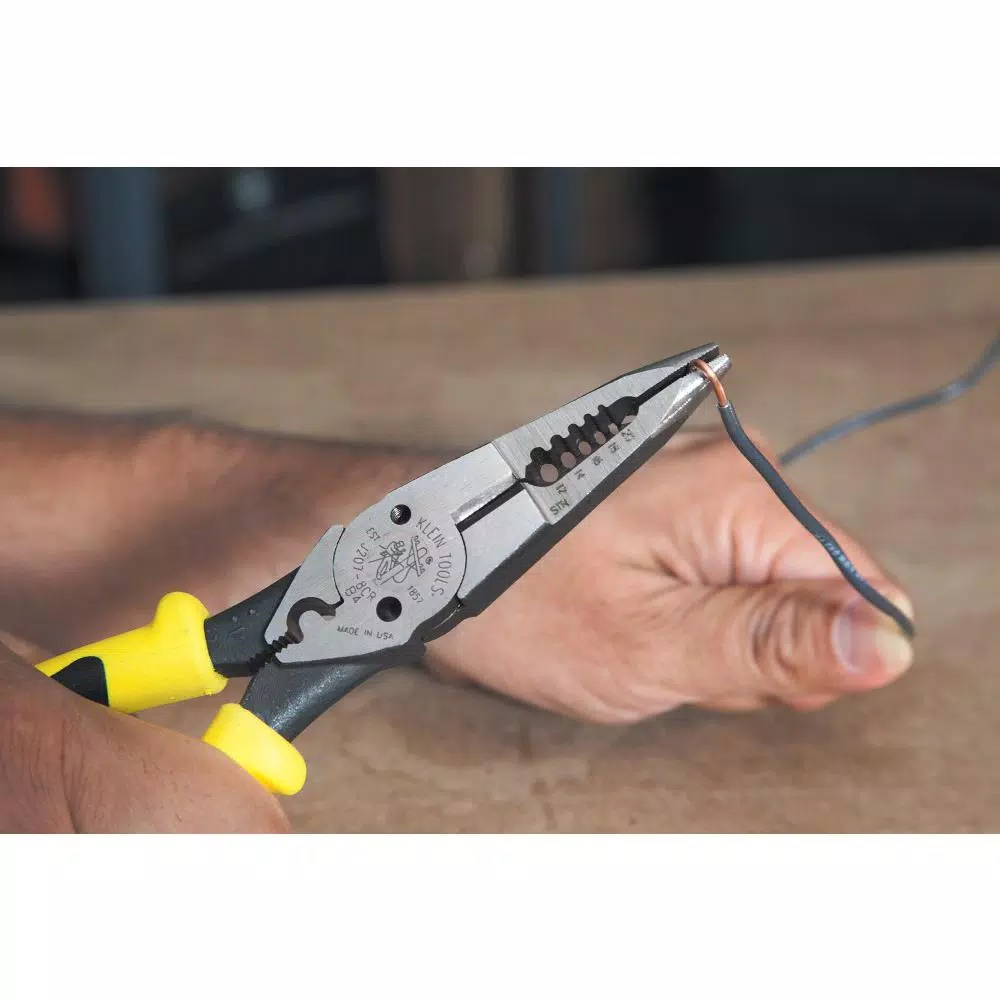 Klein Tools 8-3/8 in. All-Purpose Long Nose Pliers with Crimper and Wire Stripper