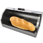 Unbranded White Marble Pattern Steel Bread Box with Roll Top Lid thumbnail 4