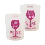 LUMABASE Battery Operated Wax Filled Glass LED Candles - Life is Good, Wine Makes it Better (Set of 2) thumbnail 1