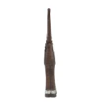 LITTON LANE 38 in. Elephant Decorative Sculpture with Raised Trunk - Brown and Silver Polystone Statuary thumbnail 3