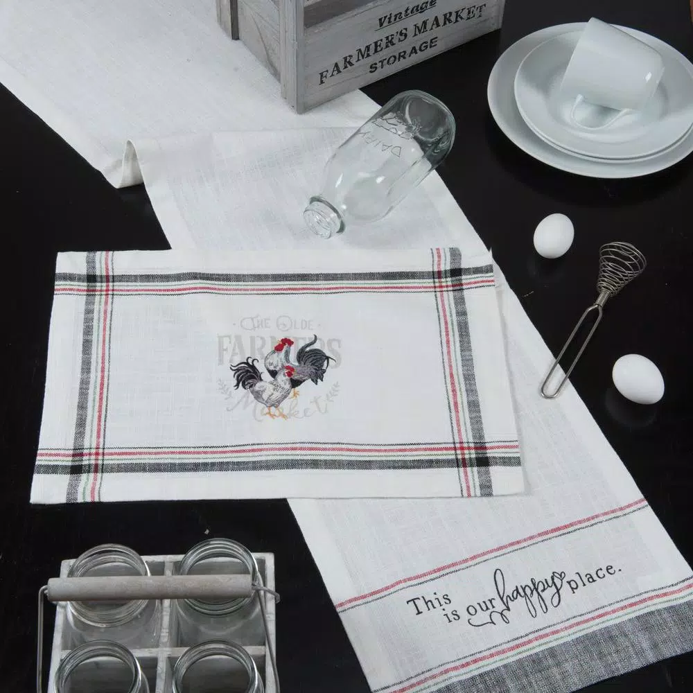 Kay Dee Farmers Market Embroidered Multicolor Rooster Placemats, Set of 4