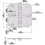 Everbilt 3-1/2 in. Satin Nickel Ball Bearing Door Hinge 3-Pack thumbnail 7