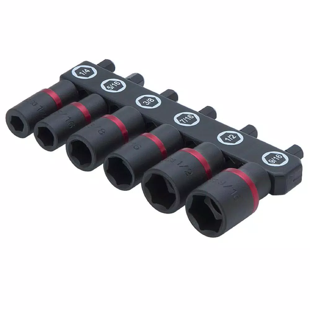 TITAN 6-Piece SAE Impact Grade Nut Driver Set with Storage Rail