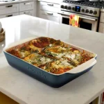 Crock-Pot Artisan 4 Qt. Blue Stoneware Rectangular Bake Pan thumbnail 3
