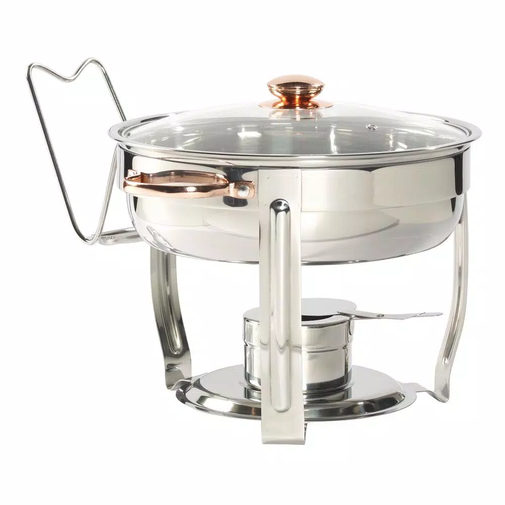 Unbranded Celebrations 4 Qt. Stainless Steel Round Chafing Dish, 8-Piece Set