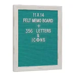 Stonebriar Collection Stonebriar Turquoise Felt Memo Board with White Wash Wooden Frame thumbnail 2
