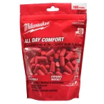 Milwaukee Red Disposable Foam Earplugs, 100-Pack, 32 dB NRR thumbnail 4