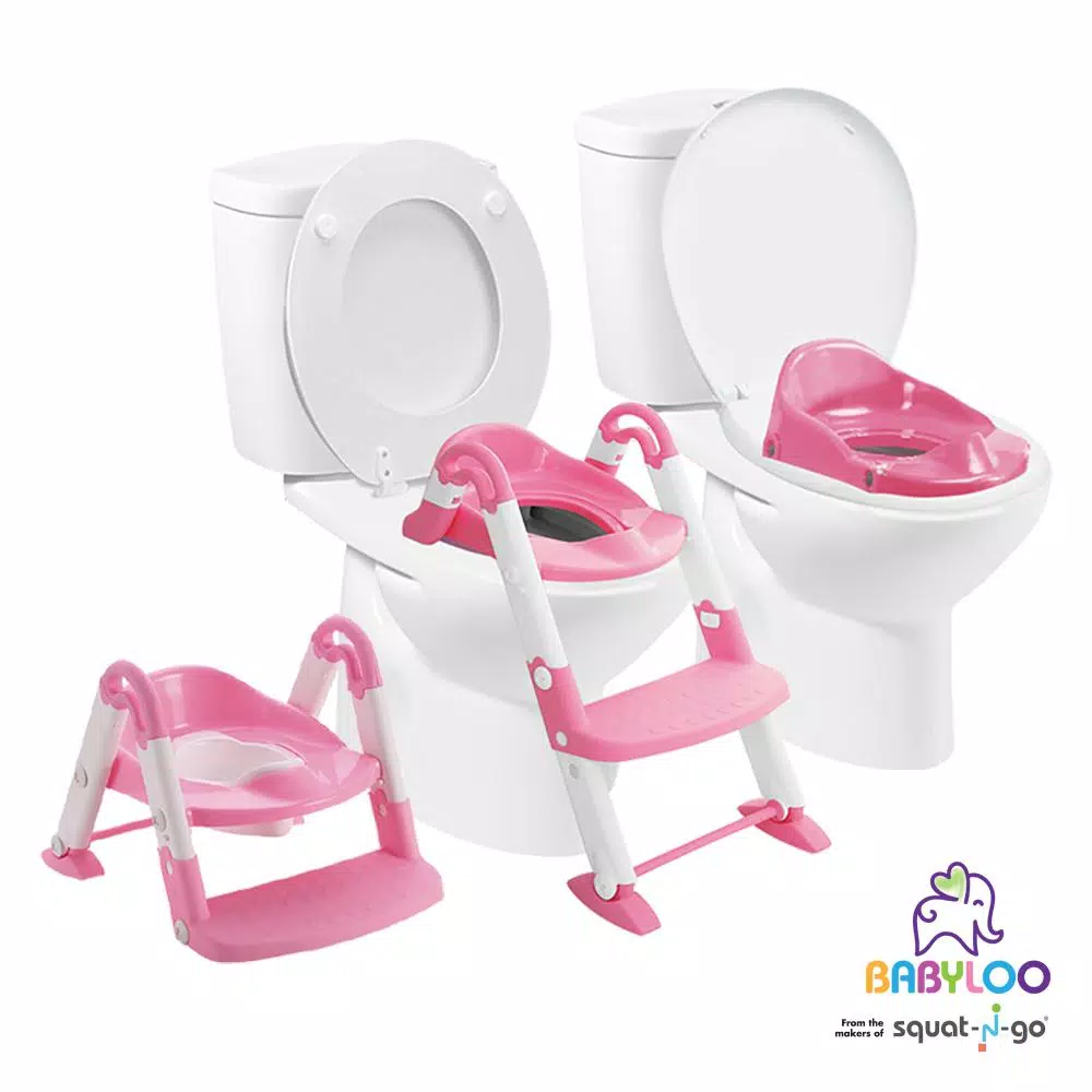 Babyloo Bambino 3-in-1 Convertible Toddler Potty Trainer and Step Stool - Pink