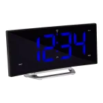 La Crosse Technology 1.8 in. Curved Blue LED Atomic Dual Alarm Clock with USB Charging Port thumbnail 3
