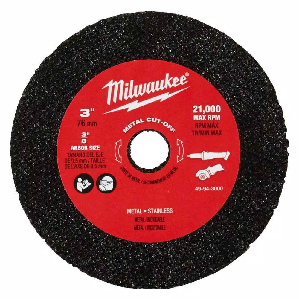 Milwaukee 3 in. Metal Cut-Off Wheels, 3-Pack
