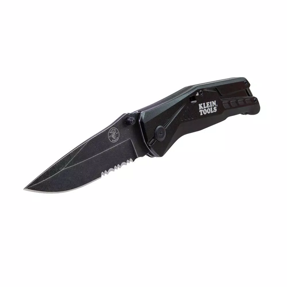 Klein Tools Klein Spring-Assisted Opening Folding Pocket Knife with 440C Stainless Steel Drop Point Blade