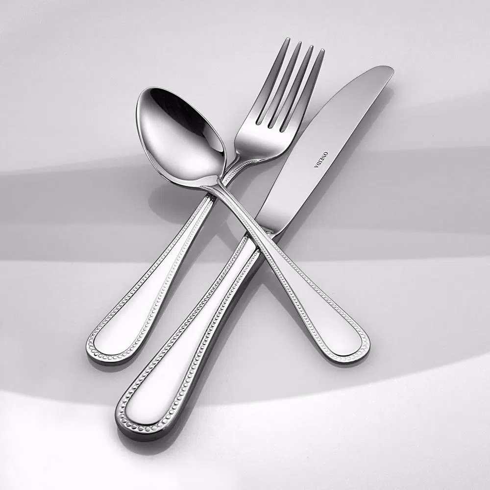 Oneida Pearl Silverplate Iced Tea Spoons, Set of 12 - Ornate Stainless Steel Flatware