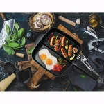 MasterPan 11 in. Cast Aluminum Nonstick Sectional Grill Pan with Split Section, Black thumbnail 4