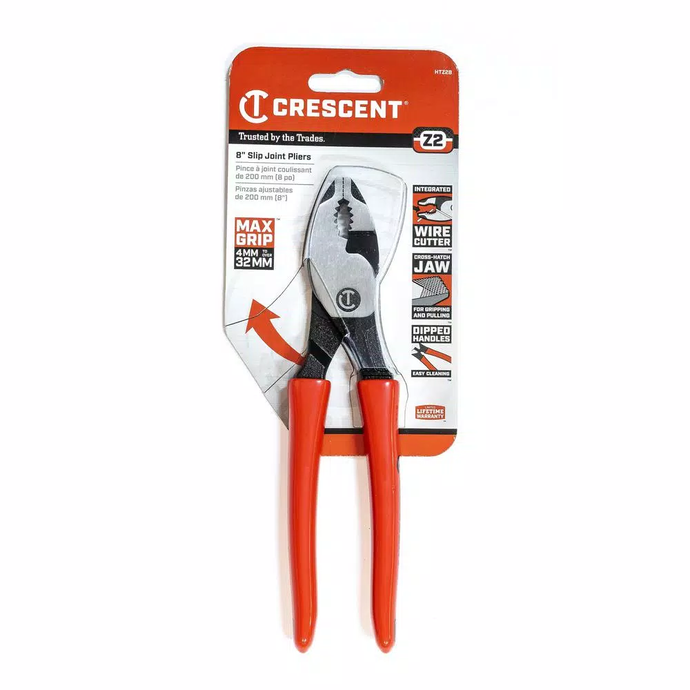 Crescent Z2 8 in. Slip Joint Pliers with Dipped Handles