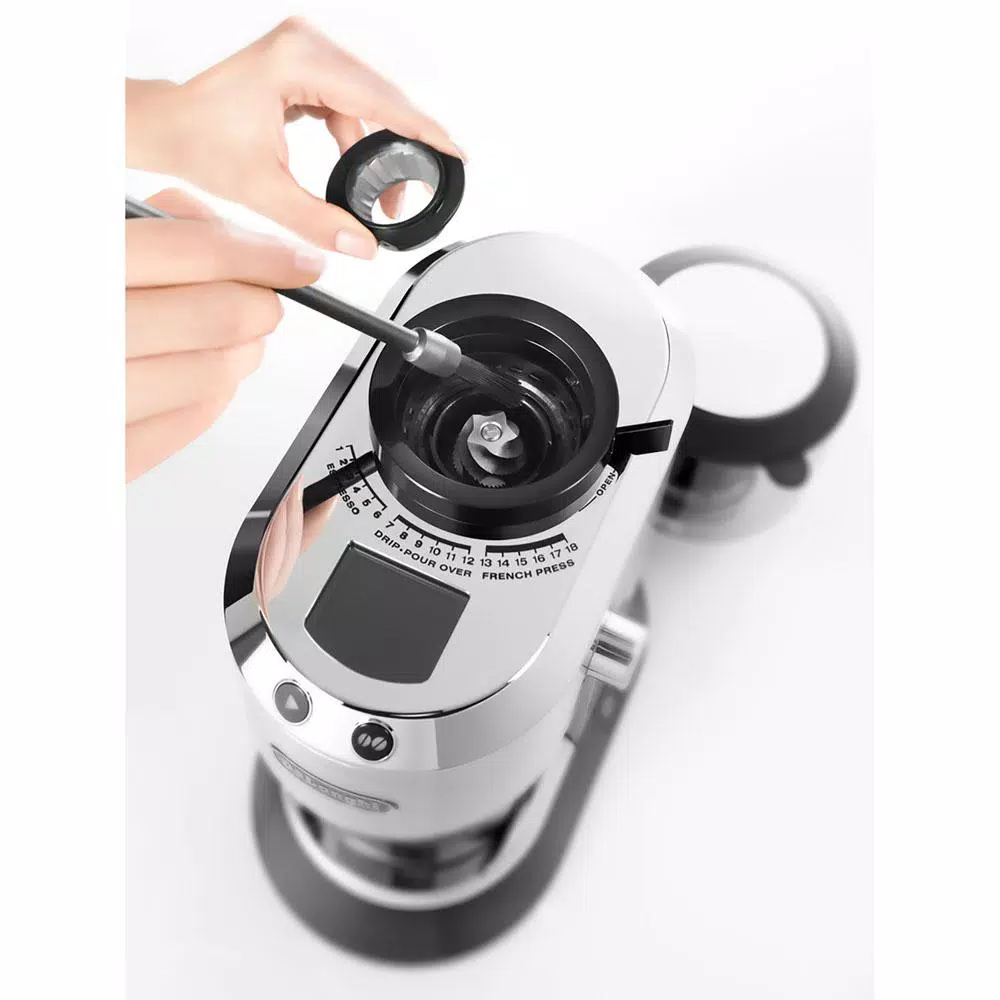 DeLonghi De'Longhi Dedica Stainless Steel Digital Conical Burr Coffee Grinder with 18 Settings