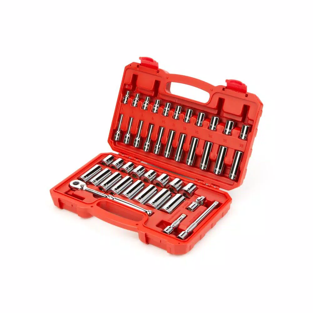 TEKTON 43-Piece 3/8 in. Drive 6-Point Metric Socket and Ratchet Set (6-24 mm)