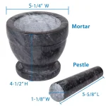 Creative Home Natural Black Marble Mortar and Pestle Set, 5-1/4 in. Stone Grinder for Spices and Herbs thumbnail 5