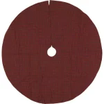 VHC Brands 55 in. Tea Star Dark Tan Traditional Christmas Tree Skirt - Reversible Patchwork Design thumbnail 2
