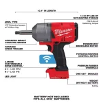 Milwaukee M18 FUEL 1/2 in. High Torque Impact Wrench Kit with Extended Anvil & ONE-KEY thumbnail 3