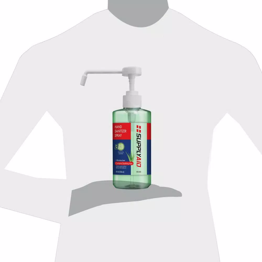 SupplyAid Dual Action Hand Sanitizer Spray with Soothing Aloe, 8 oz.