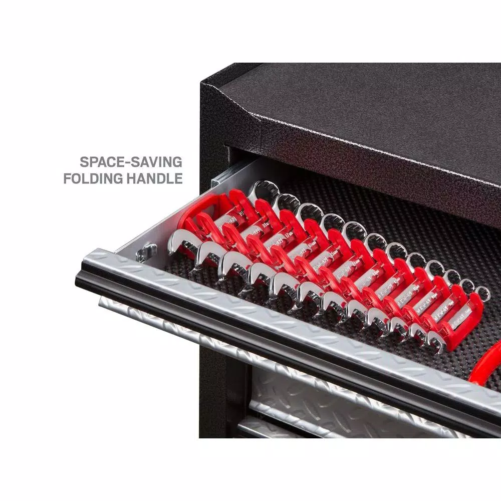 TEKTON 12-Tool Store-and-Go Stubby Wrench Rack Keeper, Red