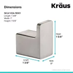KRAUS Stelios Brushed Nickel Bathroom Robe and Towel Hook thumbnail 3