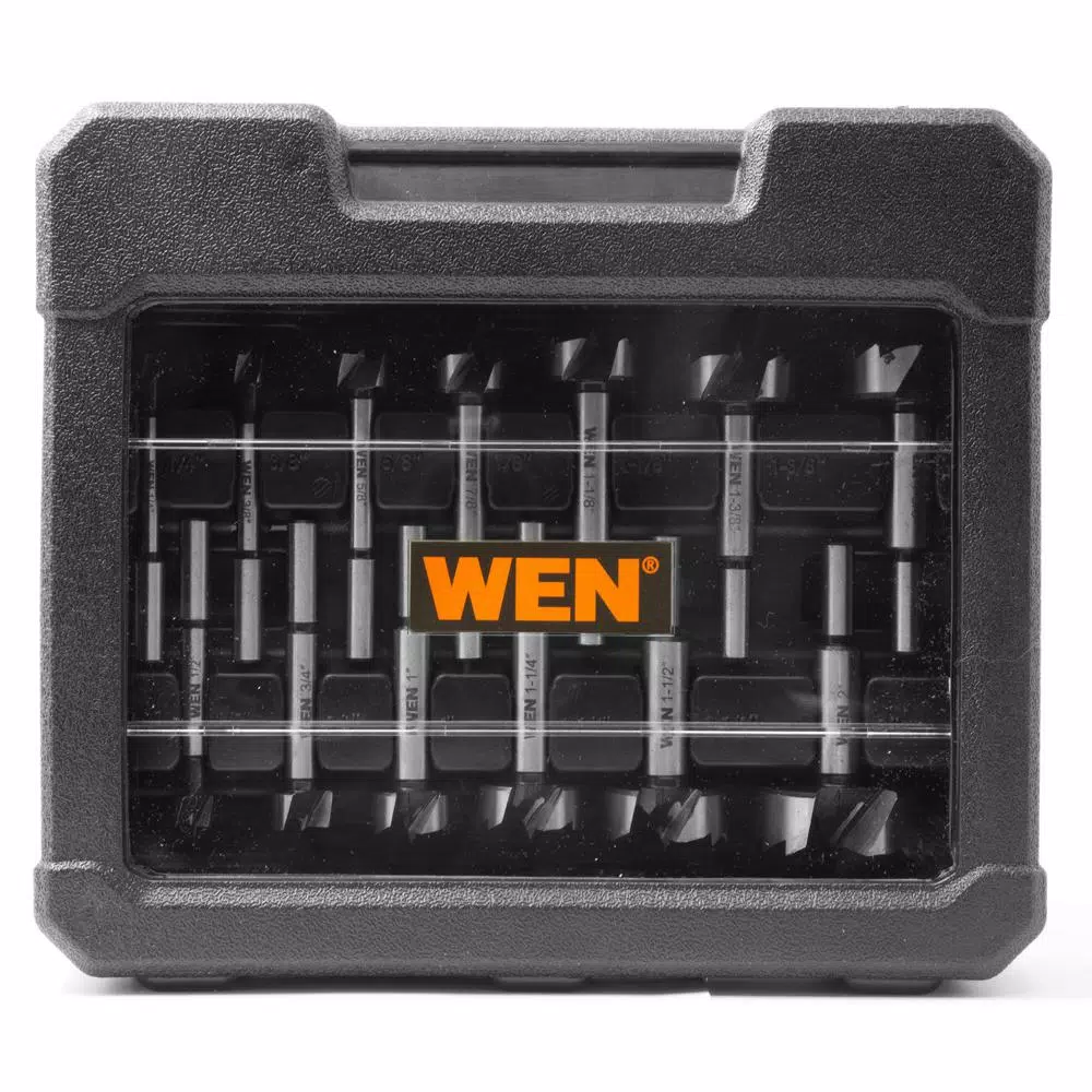 WEN 14-Piece Forstner Bit Set with Carrying Case, High Carbon Steel