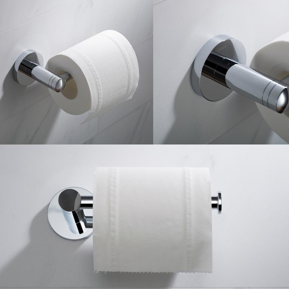 KRAUS Elie Chrome Solid Brass Toilet Paper Holder