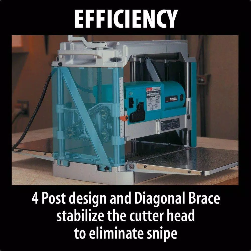 Makita 12 in. Corded Compact Portable Planer, 15 Amp, with Interna-Lok Head Clamp