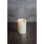 Unbranded Ivory Moving Pillar Flame Flameless Wax LED Candle with Timer thumbnail 1