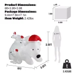 JOYDECOR 6 ft. Polar Bear Family Christmas Inflatable with LED Lights and Red Santa Hats thumbnail 2