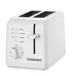 Cuisinart Compact 2-Slice White Wide Slot Toaster with Crumb Tray thumbnail 2