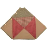 VHC Brands 48 in. Dolly Star Natural Tan Primitive Christmas Tree Skirt - Plaid Patchwork Cotton thumbnail 3