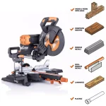 Evolution Power Tools Evolution R255SMSDB+ 10 in. 15 Amp Dual Bevel Sliding Miter Saw with Laser Guide thumbnail 2