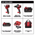Milwaukee M18 18V Brushless Cordless Hammer Drill and Impact Driver 2-Tool Combo Kit thumbnail 2