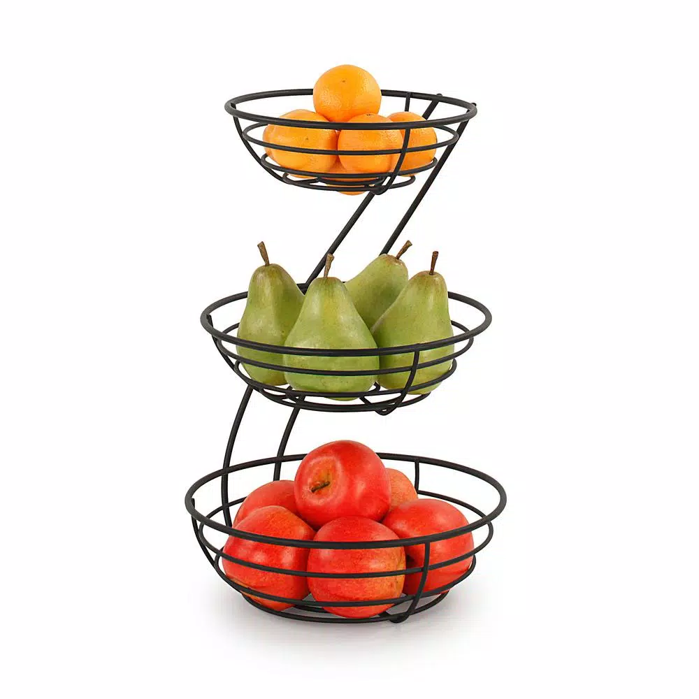 Spectrum Diversified Euro Arched 3-Tier Steel Fruit Basket & Countertop Organizer