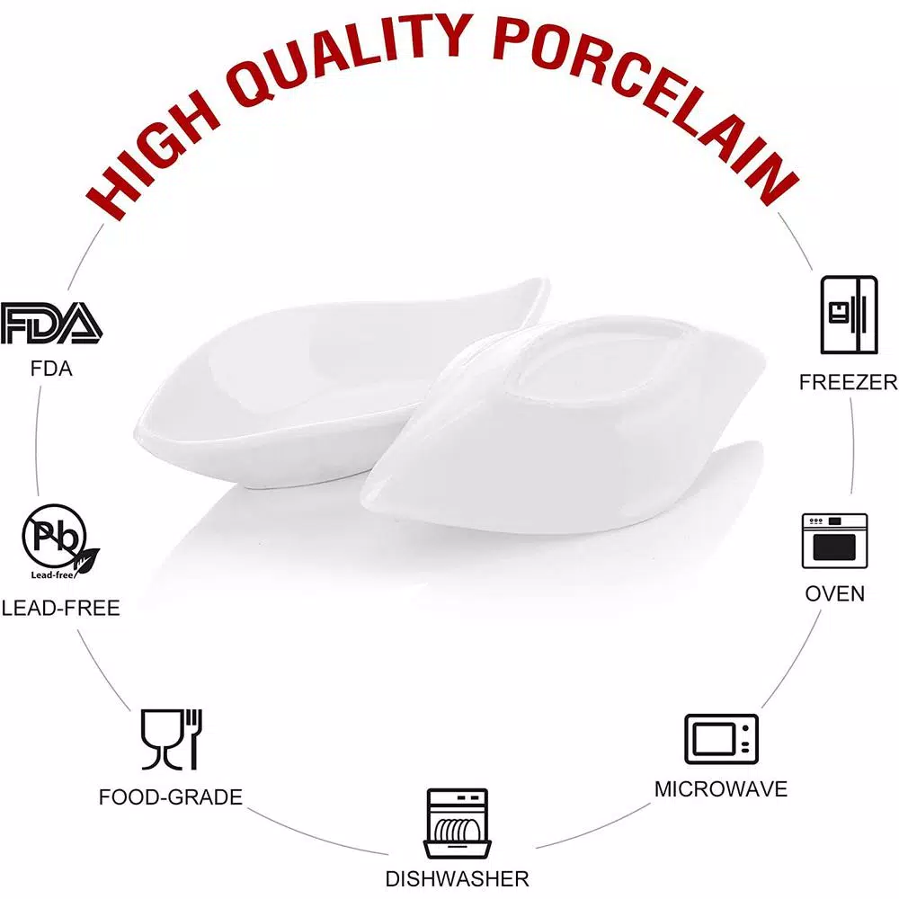 MALACASA 4.75-Inch White Porcelain Ramekins Set of 12 - Versatile Ceramic Souffle and Dipping Dishes