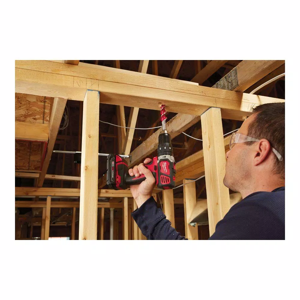 Milwaukee M18 Compact 1/2 in. Hammer Drill Driver Kit with (2) 1.5Ah Batteries, Charger, and Hard Case