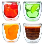 Ozeri Curva Artisan Series 8 oz. Double Wall Borosilicate Glass Tumblers, Set of 4 thumbnail 4