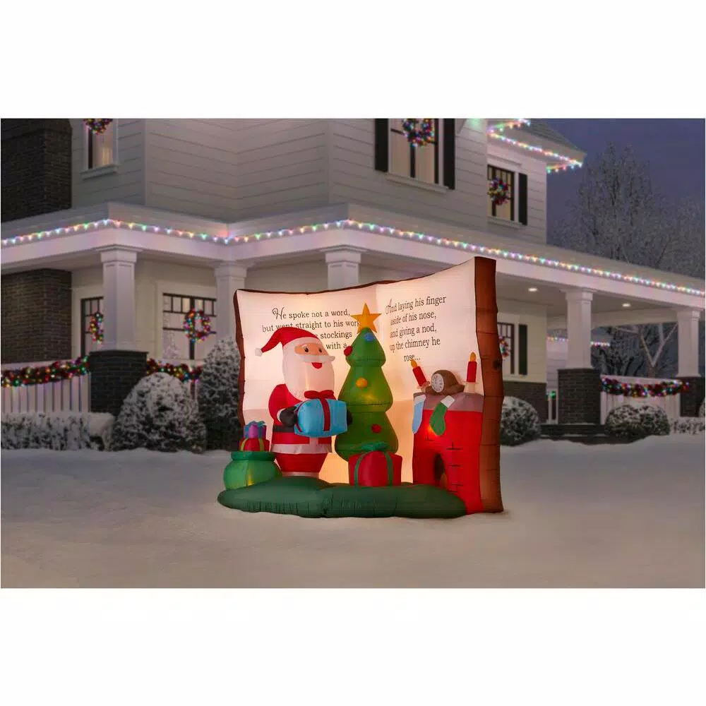 Airblown 6.56 ft. Inflatable Santa in Story Book Scene Christmas Decoration