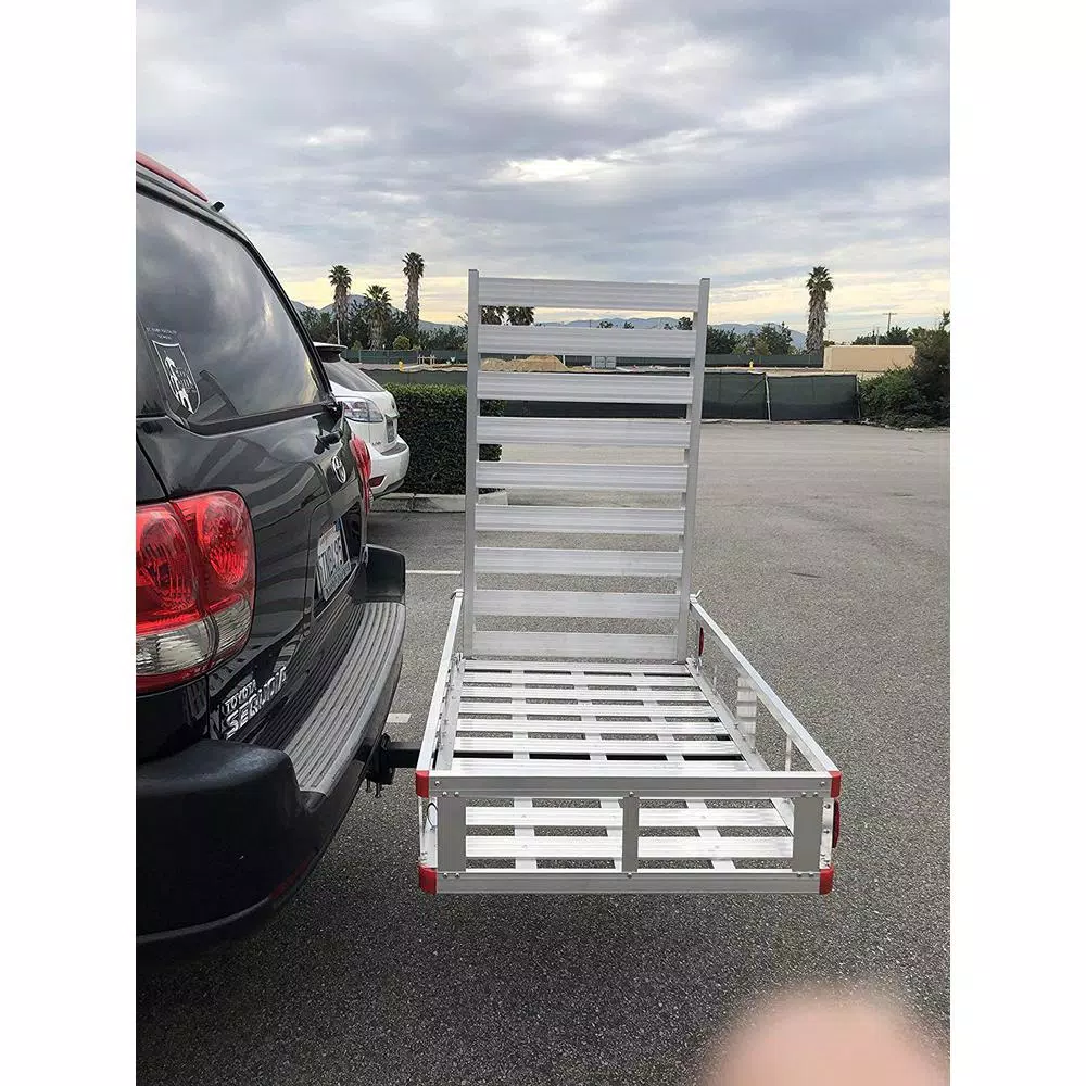 MaxxHaul 80779 Aluminum Hitch Mount Cargo Carrier with 47" Ramp, 500 lb Capacity, 2 in. Receiver