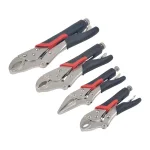 KING 4-Piece Locking Pliers Set, Curved Jaw and Long Nose, Cushioned Grip thumbnail 1