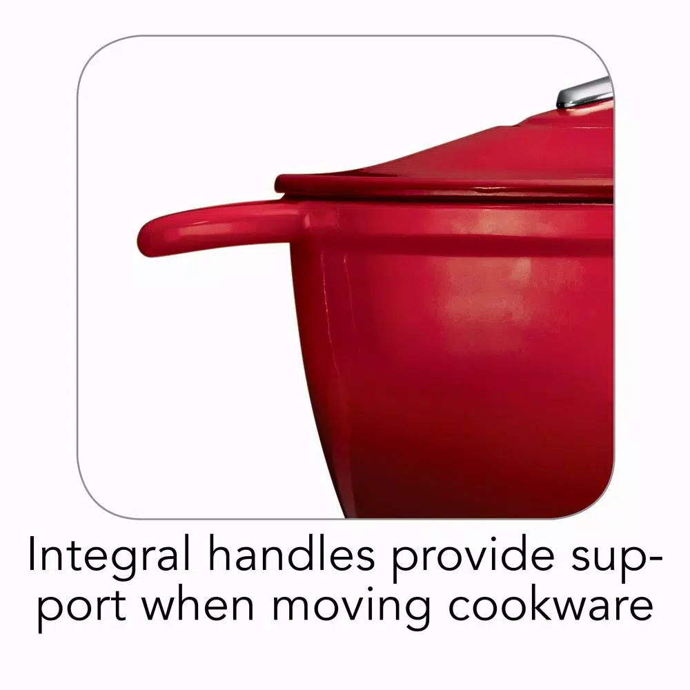 Tramontina Gourmet 6.5 qt. Enameled Cast Iron Round Dutch Oven with Lid, Gradated Red