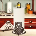 Home Basics Bronze Owl Paper Towel Holder - Rustic Farmhouse Kitchen Decor thumbnail 1