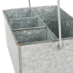 Mind Reader Silver Galvanized Steel Utensil Caddy - 3 Compartment Flatware & Condiment Organizer thumbnail 3