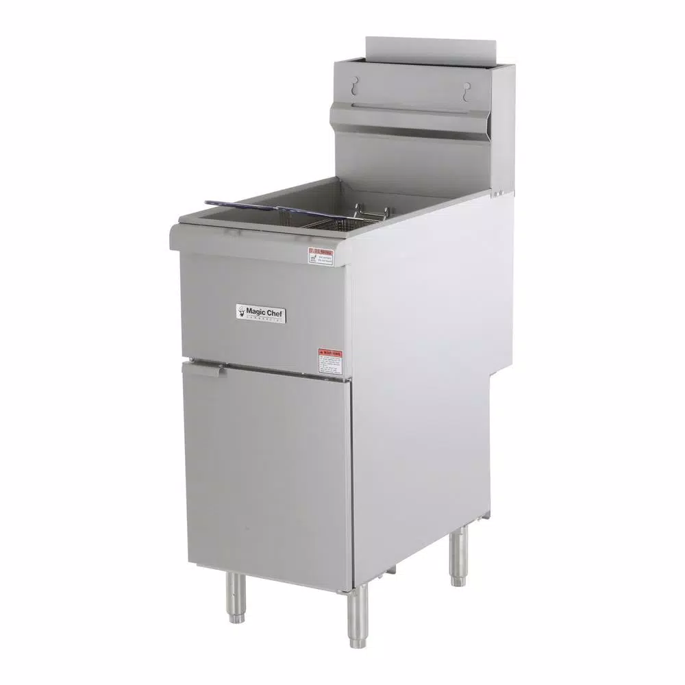 Magic Chef 35 Qt. Stainless Steel Commercial Propane Gas Deep Fryer with 4 Burners