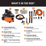 RIDGID 4 Gal. 5.0 Peak HP Portable Wet/Dry Shop Vacuum with Premium Car Cleaning Kit thumbnail 2