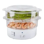 Classic Cuisine 6.3 Qt. White Rice Cooker and Vegetable Steamer with Built-In Timer thumbnail 4